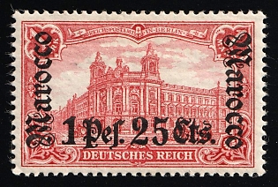 1905 1p 25c on 1m German Offices in Morocco, Germany