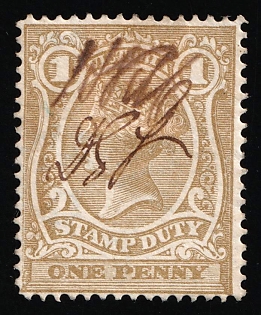 1884-96 1d Victoria, Australia, British Colonies, Stamp Duty