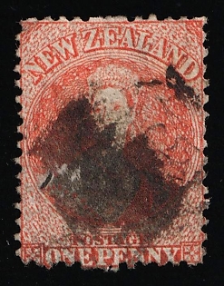1862-64 1d New Zealand, British Colonies, Perforation 13