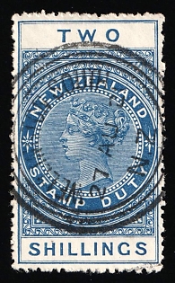 1913-21 2s New Zealand, British Colonies, Stamp Duty, Readable Postmark