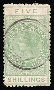 1882 5s New Zealand, British Colonies, Stamp Duty