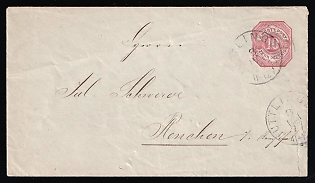 1877 (8 May) Württemberg, German States, Germany, 'K. WÜRTT. POST' Royal Post Office of Württemberg, 10pf Postal Stationery Cover from Tuttlingen to Renchen