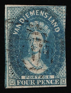1855 4d Tasmania, Australia, British Colonies, Queen Victoria