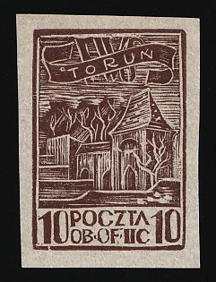 10f Woldenberg, Poland, POCZTA OB.OF.II C, WWII Camp Post, Signed, Proof