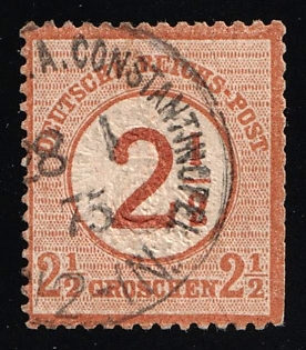 1875 2.5gr German Offices in Turkey, Germany, Forerunner, Constantinople Postmark