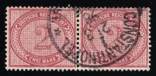 1898 2m German Offices in Turkey, Germany, Forerunner, Pair, Constantinople Postmark