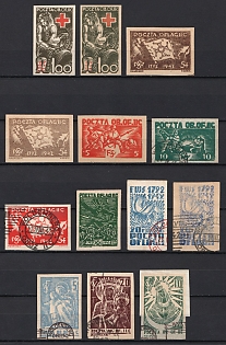 Woldenberg, Poland, POCZTA OB.OF.II C, WWII Camp Post, Signed, Collection of Stamps