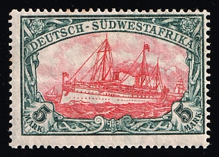 1906 5m South West Africa, German Colonies, Kaiser’s Yacht, Germany
