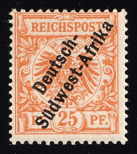 1897-99 25pf South West Africa, German Colonies, Germany, Certificate, Signed
