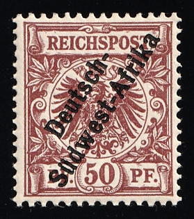 1897-99 50pf South West Africa, German Colonies, Germany, Signed