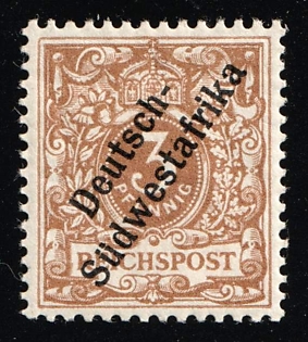 1898-99 3pf South West Africa, German Colonies, Germany, Brown Ochre Color