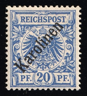 1899 20pf Caroline Islands, German Colonies, Germany, Signed