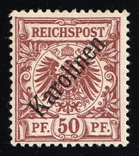 1899 50pf Caroline Islands, German Colonies, Germany, Signed