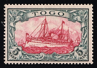 1900 5m Togo, German Colonies, Kaiser’s Yacht, Germany