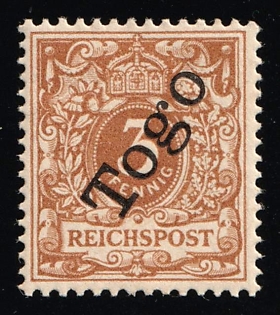 1898 3pf Togo, German Colonies, Germany, Brown Ochre Color