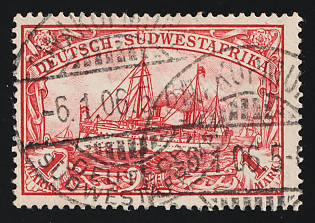 1901 1m South West Africa, German Colonies, Kaiser’s Yacht, Germany