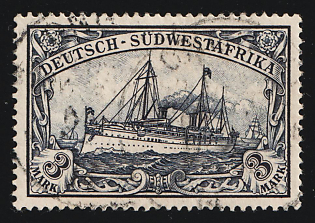 1901 3m South West Africa, German Colonies, Kaiser’s Yacht, Germany, Signed