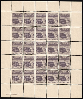 1946 24pf Grossraschen, Germany Local Post, Complete Sheet