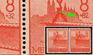 1945 8pf Meissen, Germany Local Post, Pair, Supplemental value '82' instead of '32'