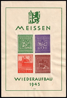 1945 Meissen, Germany Local Post, Souvenir Sheet