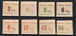 1945 Spremberg (Lower Lusatia), Germany Local Post, Gray Paper, Imperforate, Complete Set