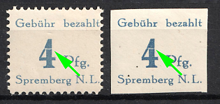 1945 4pf Spremberg (Lower Lusatia), Germany Local Post, Number '4' broken