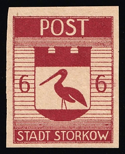 1946 6pf Storkow (Mark), Germany Local Post, Imperforate
