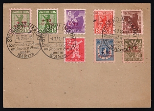 1946 (4 Feb) Storkow (Mark), Germany Local Post, Philatelic Cover from Storkow franked with complete set of 5pf - 30pf