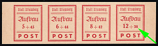 1946 Strausberg (Berlin), Germany Local Post, Imperforate Marginal Se-tenant, Small '8' in '38'