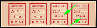 1946 Strausberg (Berlin), Germany Local Post, Imperforate Marginal Se-tenant, Wide '2' in '42' and Wide Curved '3' in '38'