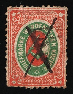 1872 2k Wenden, Livonia, Russian Empire, Russia, Pen Cancel