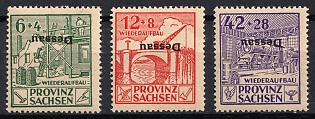 1946 Dessau, Germany Local Post, Unofficial Issue, Complete Set, INVERTED Overprints, Signed