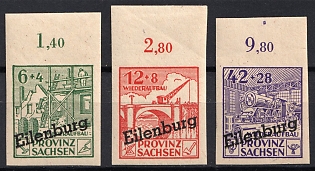 1946 Eilenburg (Saxony), Germany Local Post, Unofficial Issue, Complete Set, Margins, Plate Numbers