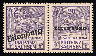 1946 42pf Eilenburg (Saxony), Germany Local Post, Unofficial Issue, Se-tenant