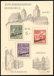 1946 Eilenburg (Saxony), Germany Local Post, Unofficial Issue, Complete Set, Souvenir Card