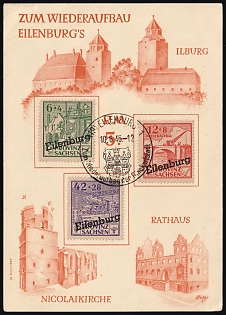 1946 Eilenburg (Saxony), Germany Local Post, Unofficial Issue, Complete Set, Souvenir Card