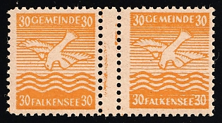 1945 30pf Falkensee (Berlin), Germany Local Post, Unofficial Issue, Gutter-Pair