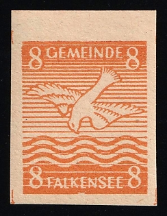 1945 8pf Falkensee (Berlin), Germany Local Post, Unofficial Issue, Imperforate, Margin