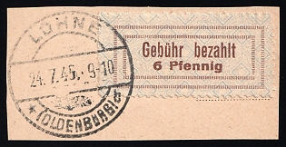 1945 6pf Lohne (Oldenburg) on piece, Germany Local Post, Unofficial Issue