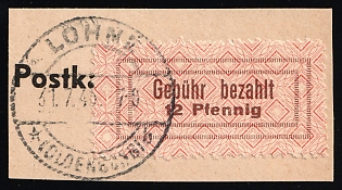 1945 12pf Lohne (Oldenburg) on piece, Germany Local Post, Unofficial Issue