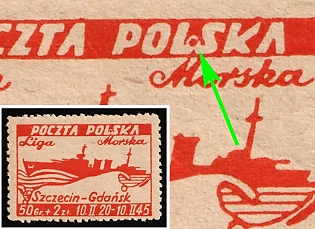 1945 Poland, Dot between 'L' and 'S'