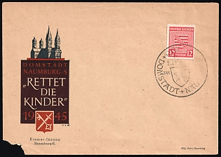 1946 (Jan) Naumburg (Saale), Germany Local Post, Unofficial Issue, Cover with Charity Publication of Naumburg 'Save the children' with commemorative postmark franked with 12pf
