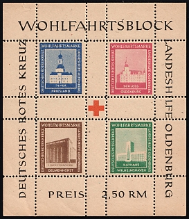 1948 Oldenburg, Germany Local Post, Unofficial Issue, Souvenir Sheet