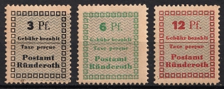 1945 Runderoth (Rheinland), Germany Local Post, Unofficial Issue, Complete Set