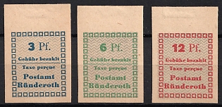1945 Runderoth (Rheinland), Germany Local Post, Unofficial Issue, Complete Set, Imperforate, Margins