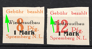 1946 Spremberg (Lower Lusatia), Germany Local Post, Unofficial Issue, Complete Set, 'G' von 'Gebuhr' compressed on left