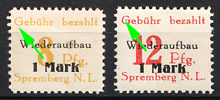1946 Spremberg (Lower Lusatia), Germany Local Post, Complete Set, 'G' von 'Gebuhr' compressed on left