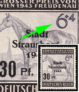 1945 30pf Strausberg (Berlin), Germany Local Post, Unofficial Issue, Old value not crossed out