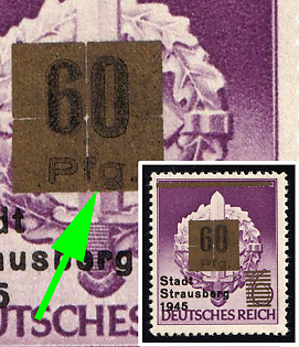 1945 60pf Strausberg (Berlin), Germany Local Post, Unofficial Issue, Value 'Pfg.'