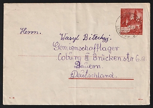 1943 (3 Nov) Generalgouvernement, Germany, Postal Stationery from Lemberg (Lwiw) to Forced Labor Camp Coburg III Brückenstraße, a Camp for Forcedor Freight Depot Workers